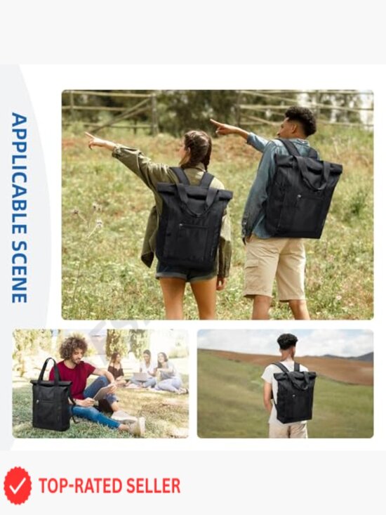 Foldable Convertible Tote Backpack Lightweight Nylon Daypack for Travel Work main image 5